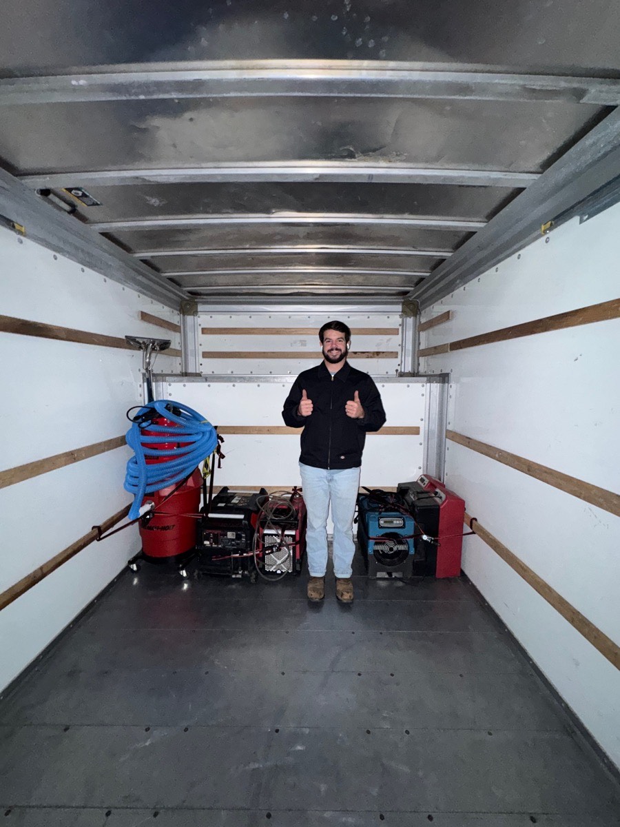 Caleb Owens with the first KWDR equipment purchase